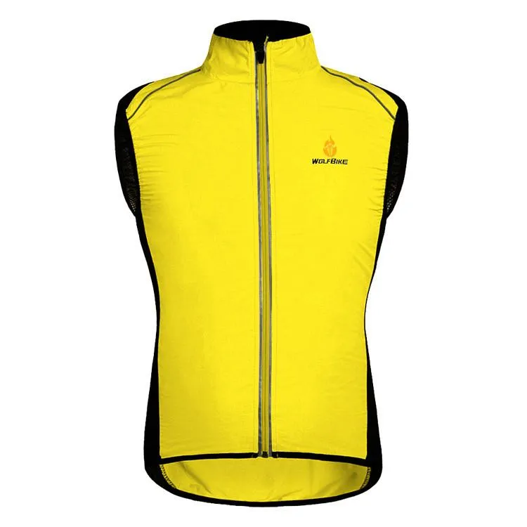 WOLFBIKE Yellow Sleeveless Cycling Jersey