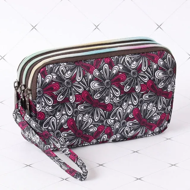 Women Clutch Large Capacity Casual Three-layer