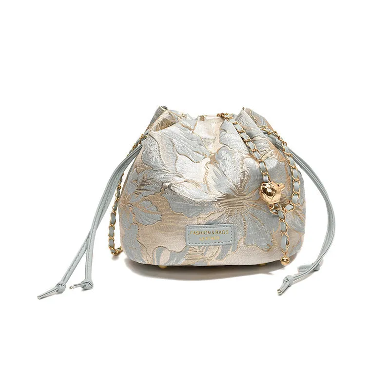 Women's Woven Embroidered Jacquard Chain Crossbody Bag,Korean Style.