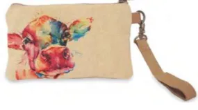 Wristlet Cow Canvas 5x8" 901387