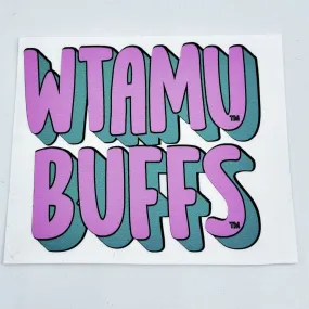 WTAMU Buffs Bubble Font Sticker