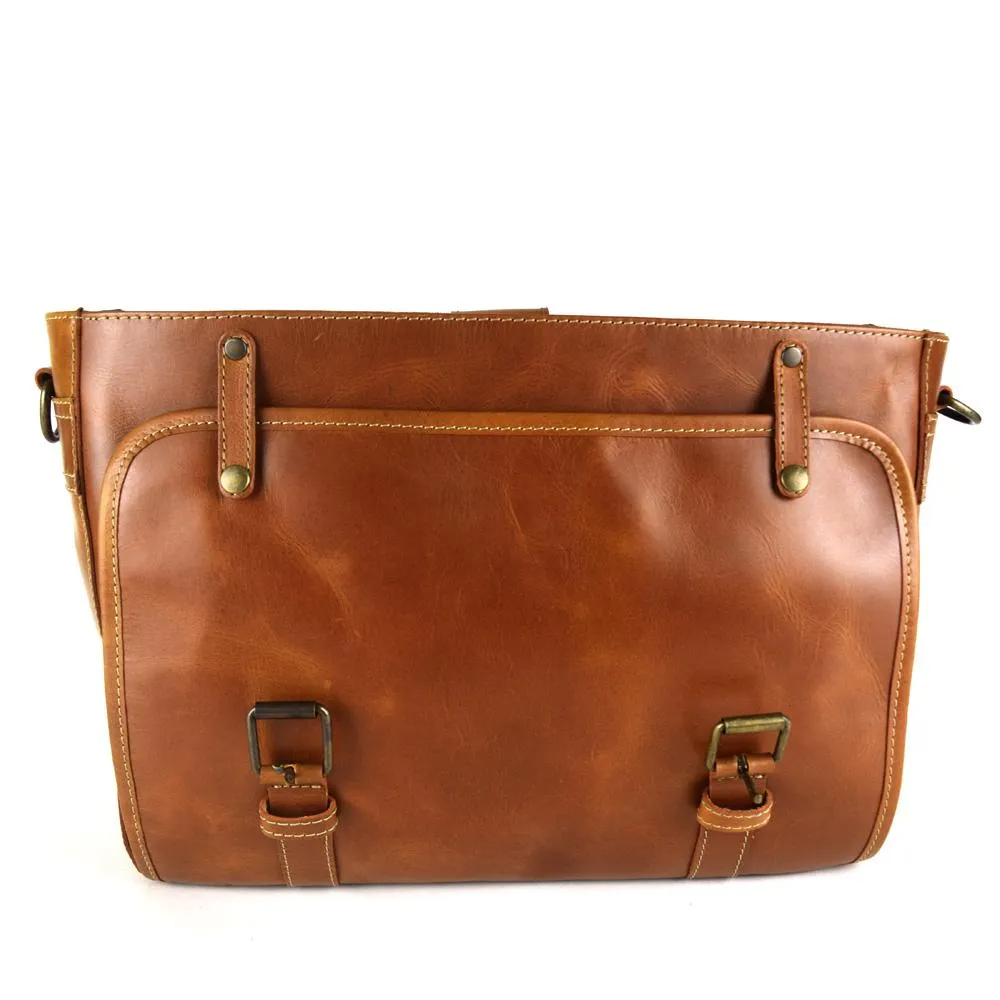 Wyoming Portfolio Briefcase in Cognac Leather