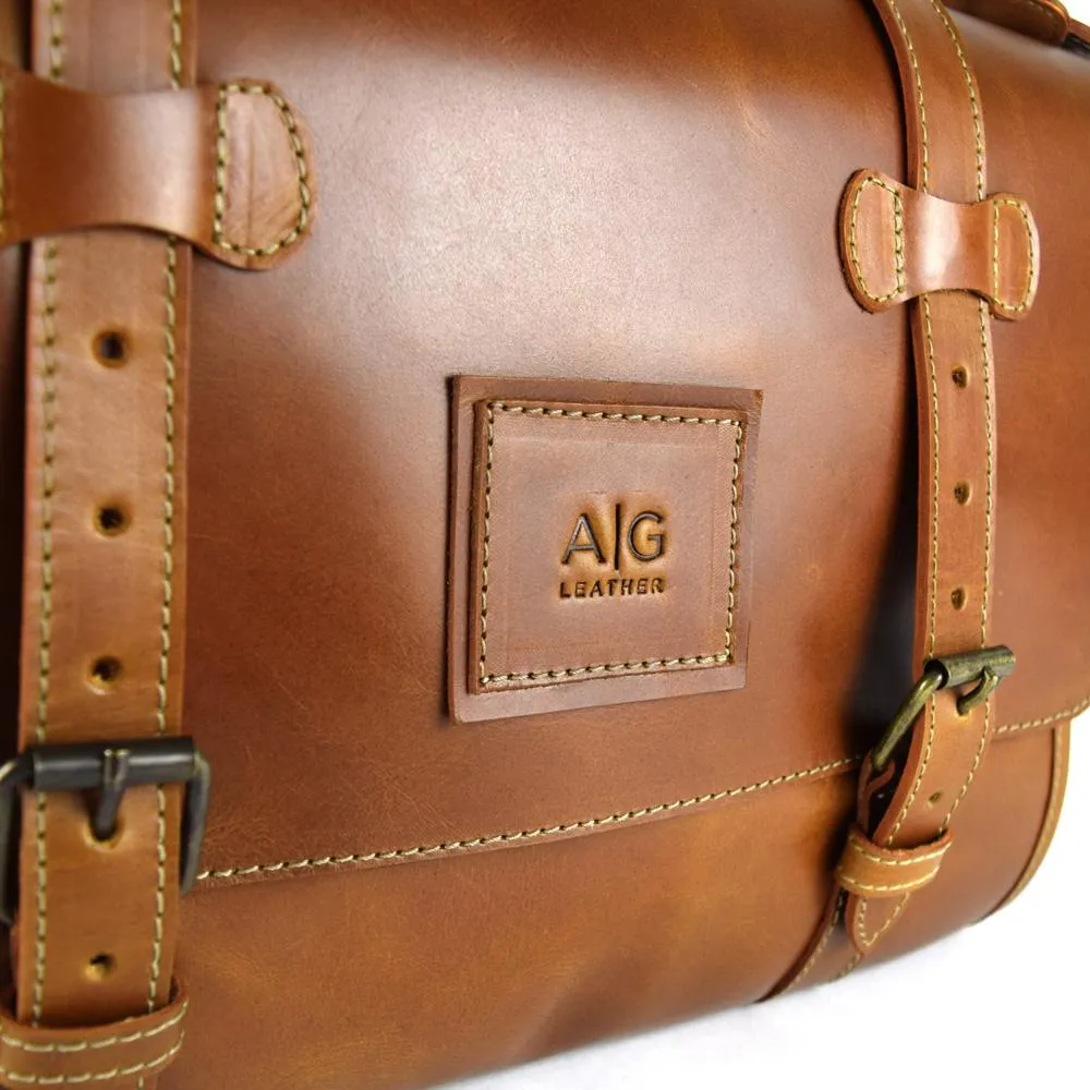 Wyoming Portfolio Briefcase in Cognac Leather