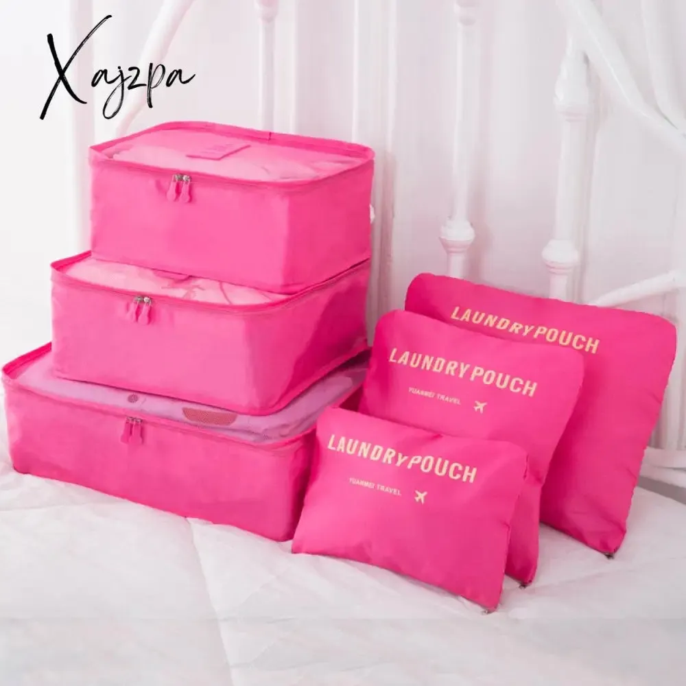 Xajzpa - 8pcs Set Travel Organizer Storage Bags Suitcase Packing Set Storage Cases Portable Luggage Organizer Clothes Shoe Tidy Pouch Bag