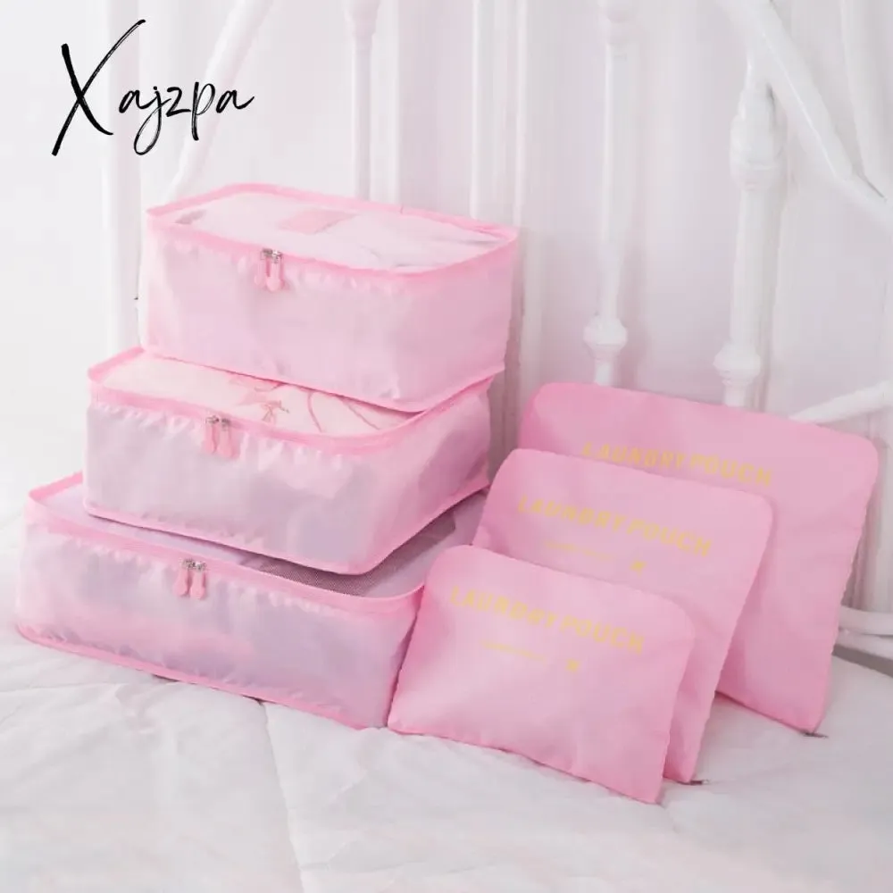 Xajzpa - 8pcs Set Travel Organizer Storage Bags Suitcase Packing Set Storage Cases Portable Luggage Organizer Clothes Shoe Tidy Pouch Bag