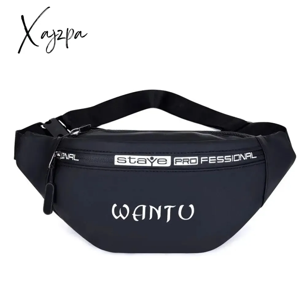 Xajzpa - Fashion Men Pack Teenager Outdoor Sports Running Cycling Waist Bag Pack Male Fashion Shoulder Belt Bag Travel Phone Pouch Bag