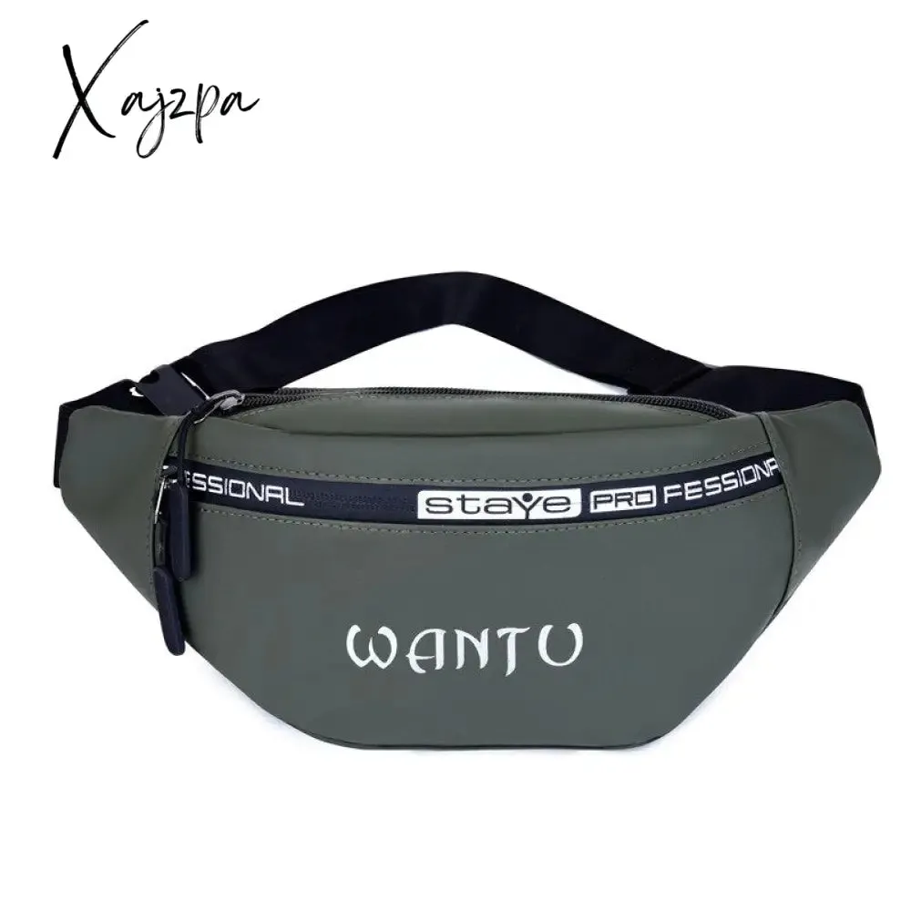 Xajzpa - Fashion Men Pack Teenager Outdoor Sports Running Cycling Waist Bag Pack Male Fashion Shoulder Belt Bag Travel Phone Pouch Bag