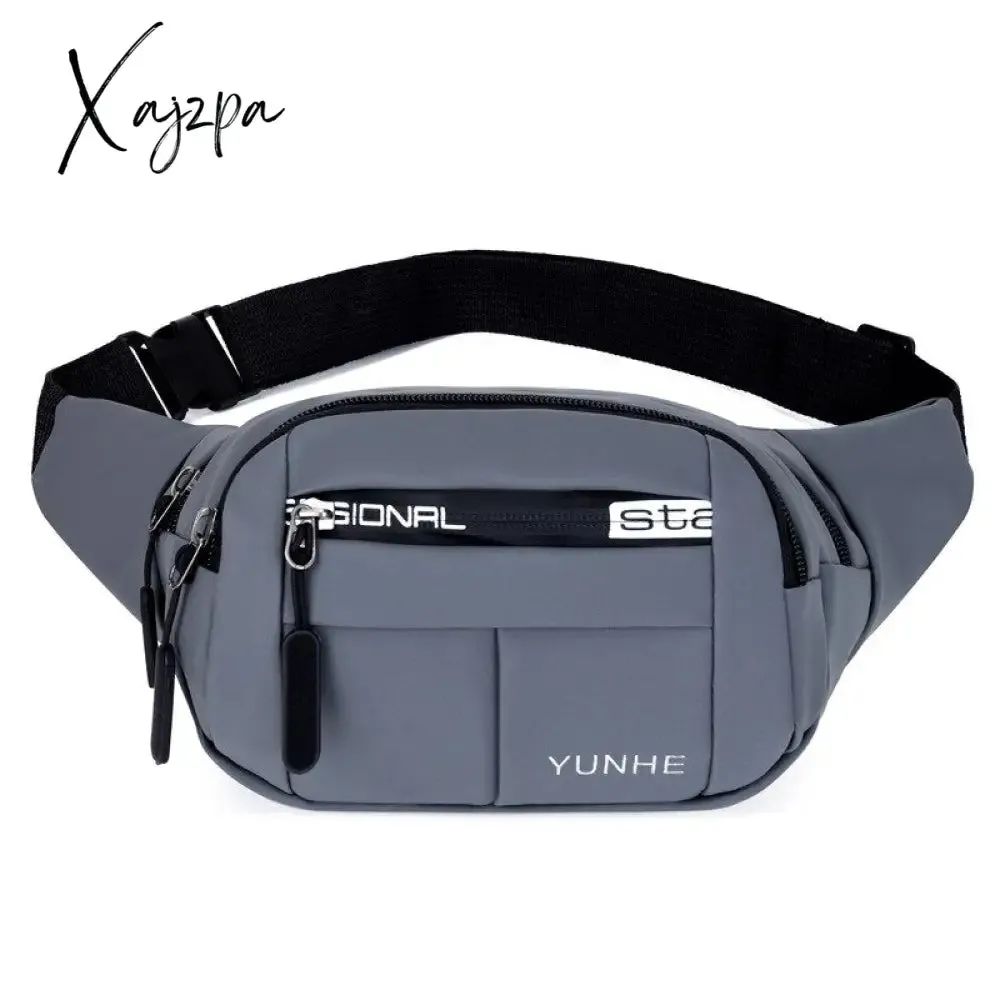 Xajzpa - Fashion Men Pack Teenager Outdoor Sports Running Cycling Waist Bag Pack Male Fashion Shoulder Belt Bag Travel Phone Pouch Bag