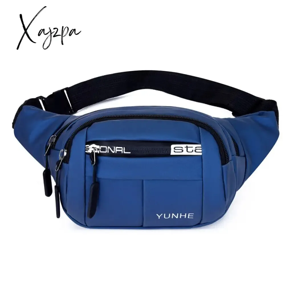 Xajzpa - Fashion Men Pack Teenager Outdoor Sports Running Cycling Waist Bag Pack Male Fashion Shoulder Belt Bag Travel Phone Pouch Bag