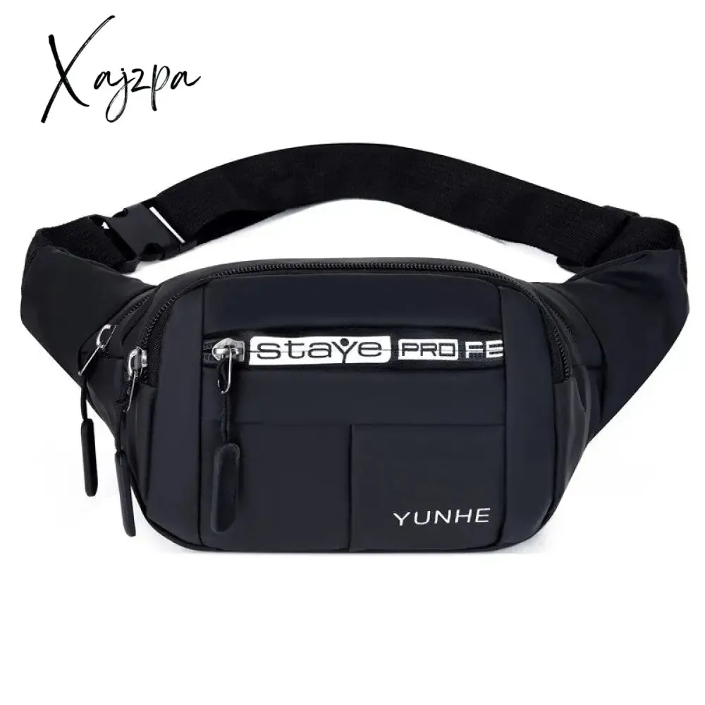 Xajzpa - Fashion Men Pack Teenager Outdoor Sports Running Cycling Waist Bag Pack Male Fashion Shoulder Belt Bag Travel Phone Pouch Bag