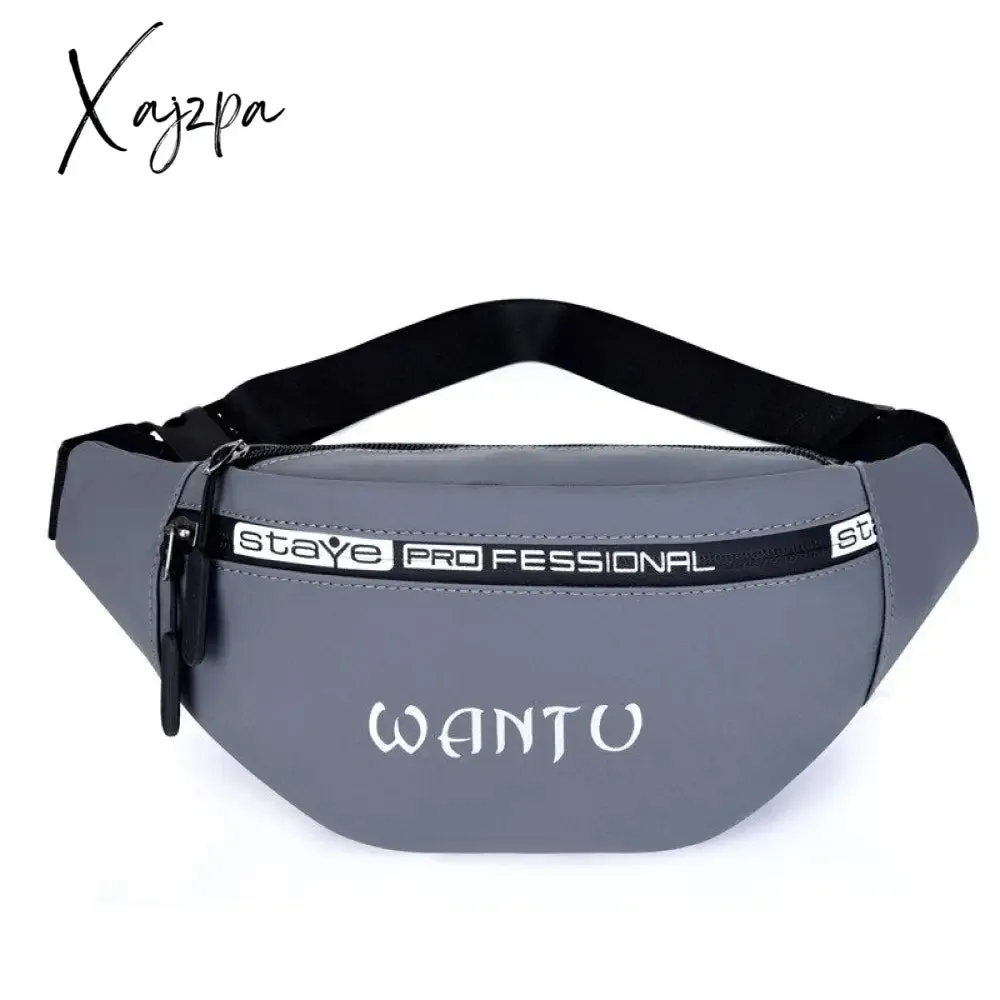 Xajzpa - Fashion Men Pack Teenager Outdoor Sports Running Cycling Waist Bag Pack Male Fashion Shoulder Belt Bag Travel Phone Pouch Bag