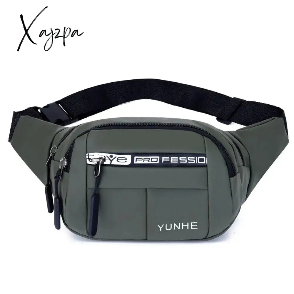 Xajzpa - Fashion Men Pack Teenager Outdoor Sports Running Cycling Waist Bag Pack Male Fashion Shoulder Belt Bag Travel Phone Pouch Bag