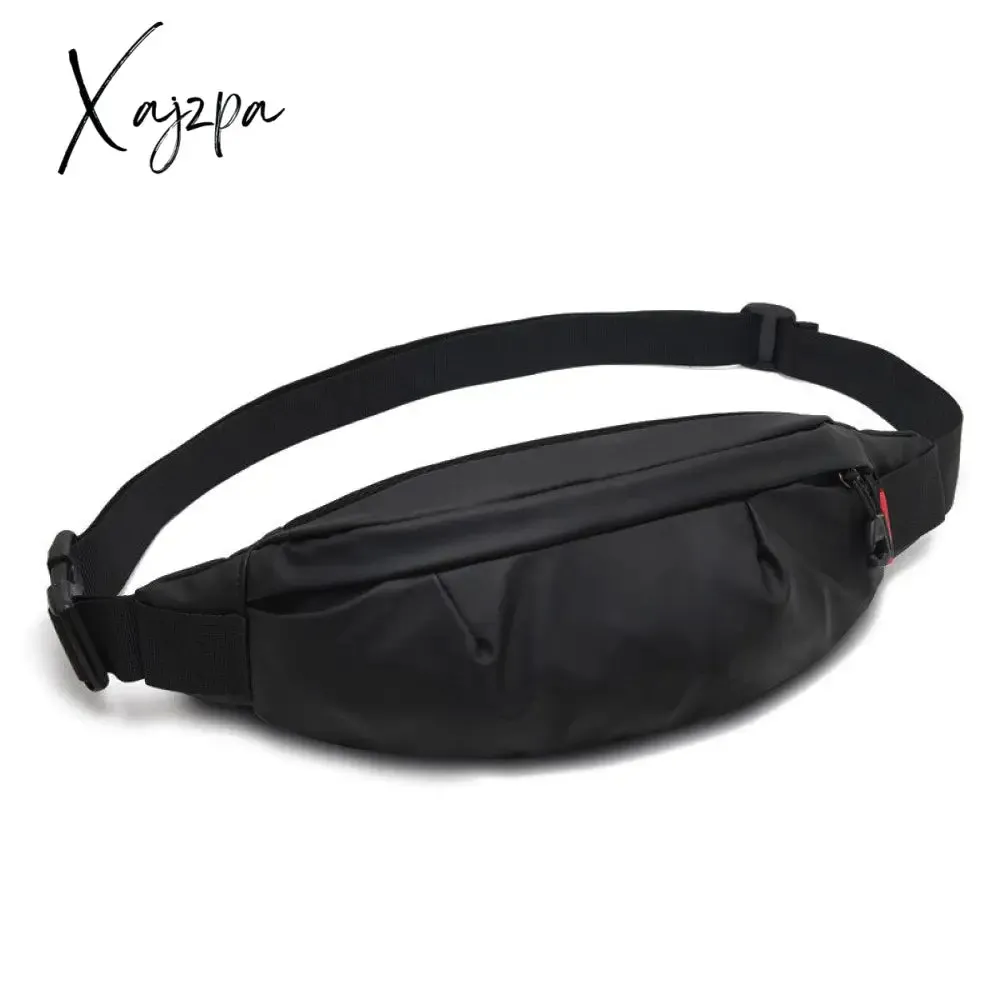 Xajzpa - Fashion Men Pack Teenager Outdoor Sports Running Cycling Waist Bag Pack Male Fashion Shoulder Belt Bag Travel Phone Pouch Bag