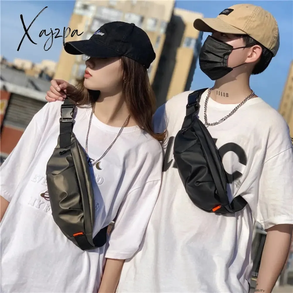 Xajzpa - Fashion Men Pack Teenager Outdoor Sports Running Cycling Waist Bag Pack Male Fashion Shoulder Belt Bag Travel Phone Pouch Bag