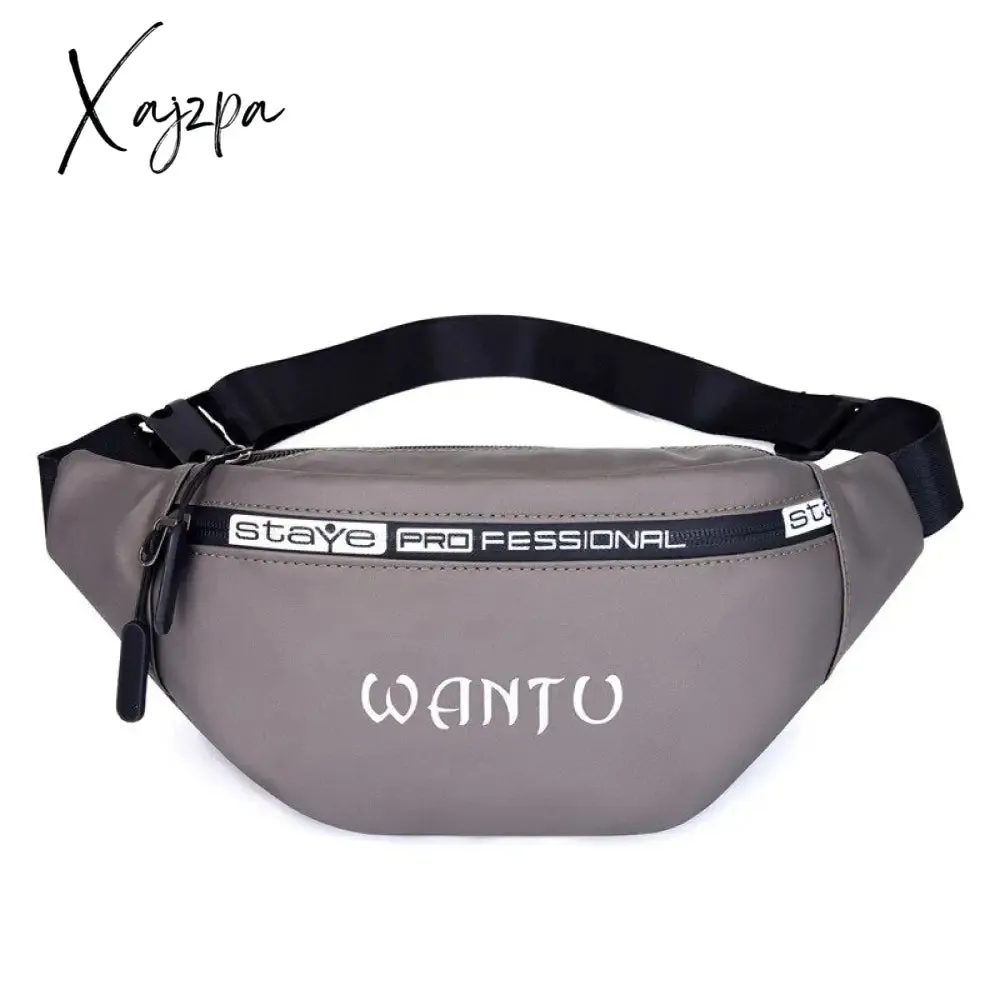 Xajzpa - Fashion Men Pack Teenager Outdoor Sports Running Cycling Waist Bag Pack Male Fashion Shoulder Belt Bag Travel Phone Pouch Bag