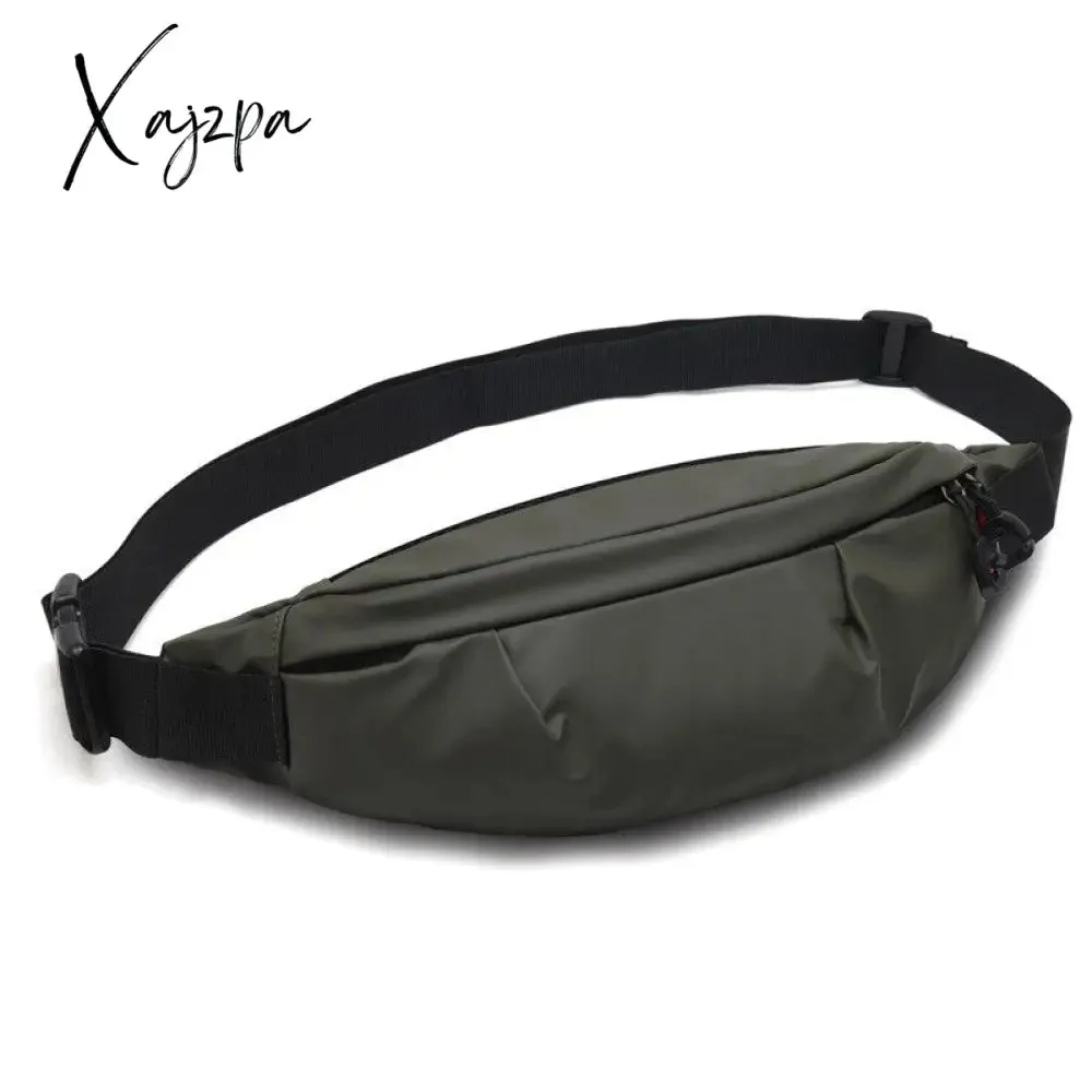 Xajzpa - Fashion Men Pack Teenager Outdoor Sports Running Cycling Waist Bag Pack Male Fashion Shoulder Belt Bag Travel Phone Pouch Bag