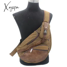 Xajzpa - High Quality Men Canvas Sling Chest Daypack Backpack Travel High Capacity Brand Famous Cross Body Single Rucksack Shoulder Bag